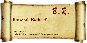 Baczkó Rudolf névjegykártya